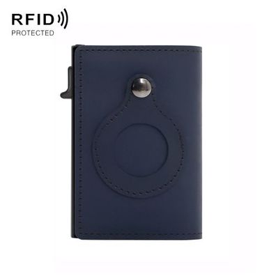 Anti-Diebstahl-Standort-Geldbörse Herren-Kartenhalter für Airtag (Craft Leather Blue)