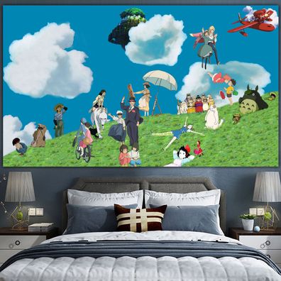 Miyazaki Hayao Film Wandteppich Mei Satsuki Howl Pasu Tapestry Kiki Hintergrund Tuch