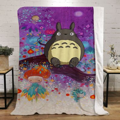 Miyazaki Hayao Totoro Fleece Blanket Mei Kusakabe Doppelseitig Nap Decke Sofa Quilt