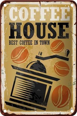 Blechschild 18 x 12 cm - Coffee House - Best Coffee in Town