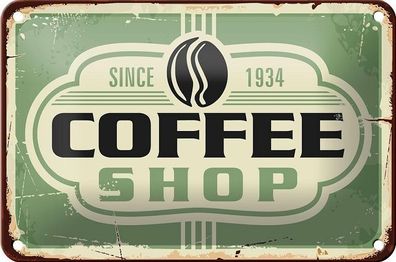 Blechschild 18 x 12 cm - Coffee Shop Since 1934