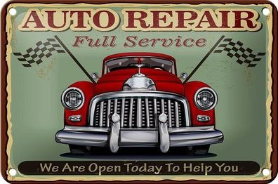 Blechschild 18 x 12 cm - Auto Repair Full Service