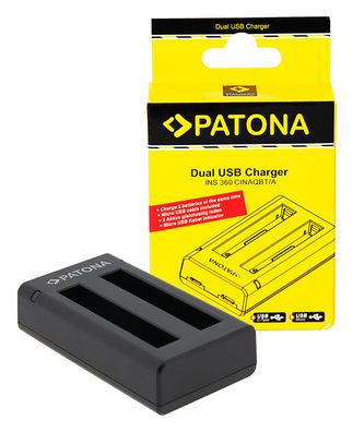 PATONA Dual Ladegerät Insta360 X3 Cinaqbt/ A Micro-USB