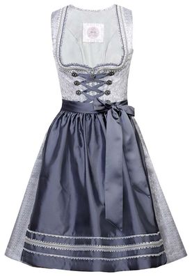 Dirndl Viviane 58er Länge silber blau