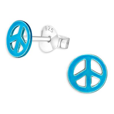Peace Zeichen Kinder Ohrringe aus 925 Silber