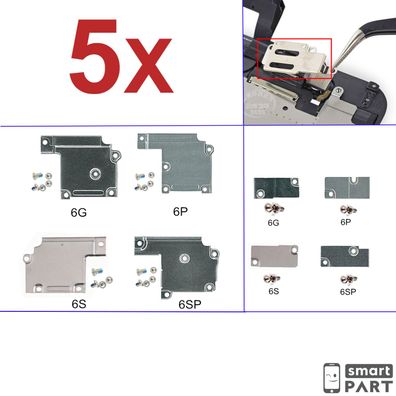 5x Halterung + Schrauben SET FÜR iPHONE 6 6S PLUS - Hörmuschel AKKU LCD Bracket