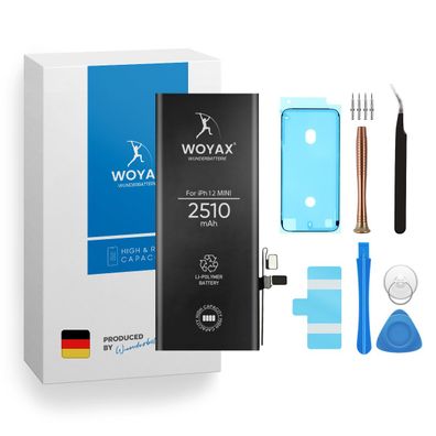 Woyax Wunderbatterie Akku für iPhone 12 Mini 2510 mAh Hohe Kapazität Ersatzakku