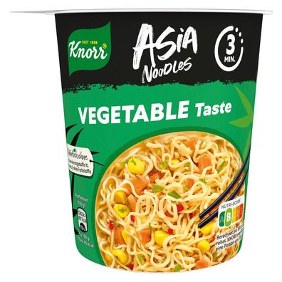 Knorr Asia Noodles Vegetable Taste Becher 65g, 8er Pack (8x65g)