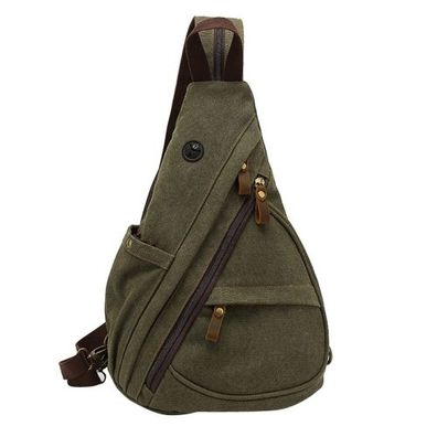 Große Kapazität Casual Canvas Brusttasche Herren Schulter Messenger Bag (Armeegrün)