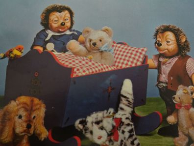 sehr alte Postkarte AK Margarete Steiff Tiere Giengen Mecki Katze Hund Teddy....
