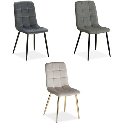 Esszimmerstuhl 1, 2, 4, 6 Stühle Grau Creme Samt Leinen Esstisch Stuhl Küchenstuhl...