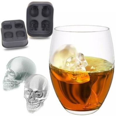 2017 Totenkopf-Eiswürfelform, Halloween-Geschenk, 4-Loch-Eiswürfelform