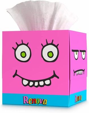 Renova Kids-Box Taschentücher - 4er Pack Gesichter - Zupfboxen Kids - fröhliche ...