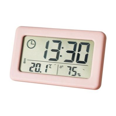 YD005 Mini Thin LCD Temperatur- und Luftfeuchtigkeits-Elektronikuhr (Rosa)