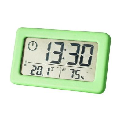 YD005 Mini Thin LCD-Bildschirm Temperatur und Luftfeuchtigkeit elektronische Uhr (grü