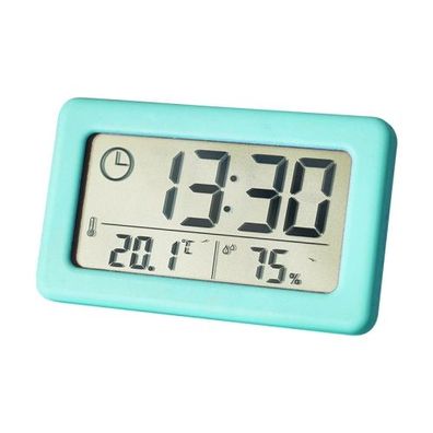 YD005 Mini Thin LCD Temperatur und Luftfeuchtigkeit elektronische Uhr (blau)