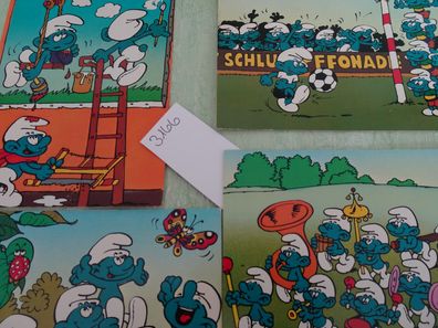 4 alte Postkarten AK Horn Verlag Peyo Die Schlümpfe