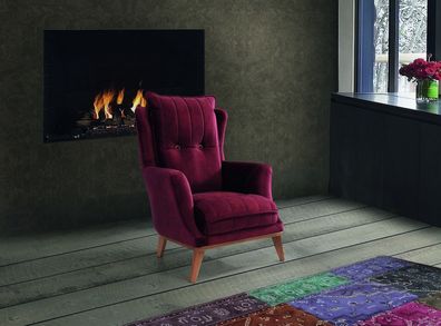 Sessel Wohnzimmer Luxus Möbel Modern Designe Rosa Einsitzer Relax Club