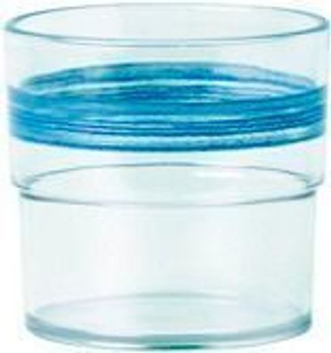 5x Waca Trinkglas BISTRO 230ml blau Pappbecher, Kaffeetasse