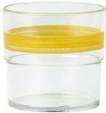 5x Waca Trinkglas BISTRO 230ml gelb Pappbecher, Kaffeetasse