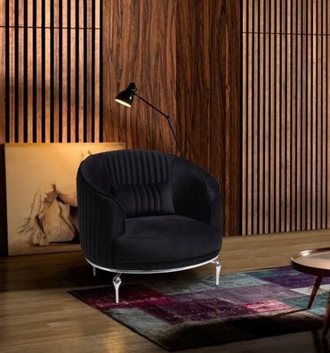 Sessel Wohnzimmer Luxus Möbel Modern Designe Schwarz Einsitzer Relax Club