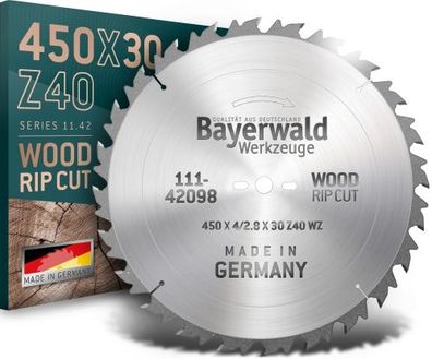 Bayerwald - HM Kreissägeblatt - Ø 450 mm x 4,0 mm x 30 mm | Wechselzahn (40 Zähn