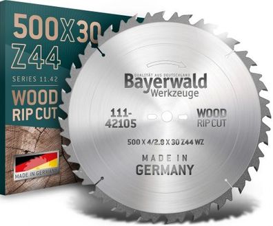 Bayerwald - HM Kreissägeblatt - Ø 500 mm x 4,0 mm x 30 mm | Wechselzahn (44 Zähn