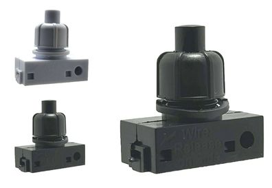 Einbau Druckschalter für Lampen 250V 2A mit Steckanschluss Weiß oder Schwarz