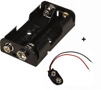 Batteriehalter 2x Mignon (AA) mit passende Batterieanschluss in i-Form