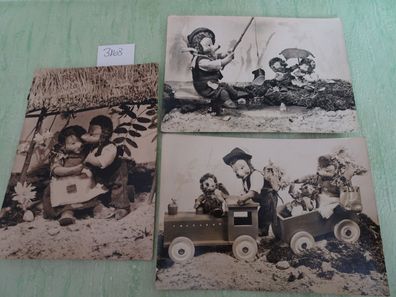 3 alte Postkarten AK Felix Seteckin Berlin Elsa Mielke Foto Mecki RAR