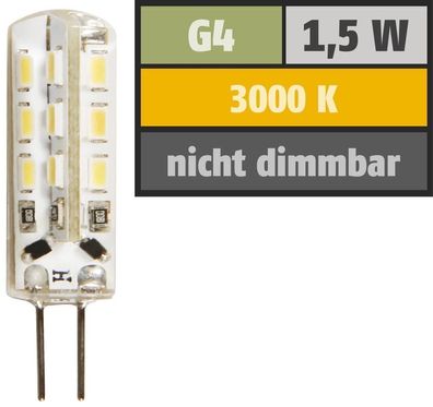 1 - LED-Stiftsockellampe McShine "Silicia", G4, 1,5W, 120 lm, warmweiß