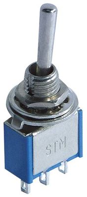 Miniatur-Kippschalter McPower, 250V/3A, 3-polig, 3 Stellungen: EIN / AUS / EIN