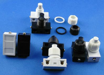 Druckschalter mit Schraubkontakten für Lampen 250V 2A Weiß oder Schwarz 1 Stück
