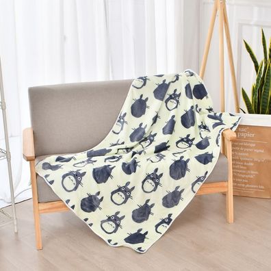 Anime Totoro Flannel Fleece Blanket Doppelseitig Mei Decke Miyazaki Hayao Sofa Quilt