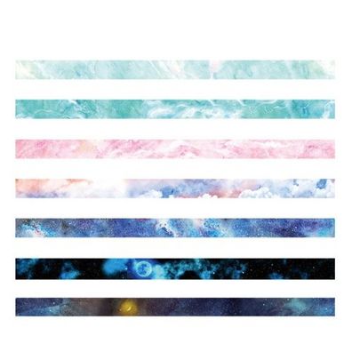 6 Fantasy-Serie DIY dekorative Farb-Sternenhimmel- und Papierband-Handbuchmaterialien