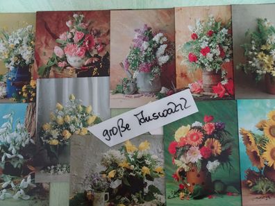 alte Postkarten AK aus Ungarn Budahazi Laszlo Könyvkucko Blumenarragements Gestecke