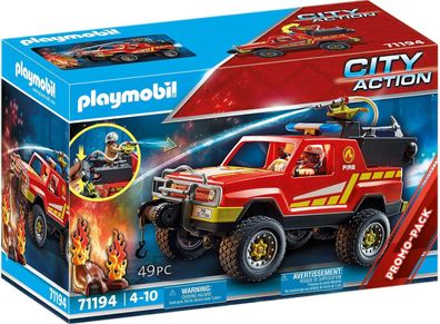 Playmobil City Action 71194 Feuerwehr-Löschtruck, Feuerwehr-Auto mit Spritzfunktio...