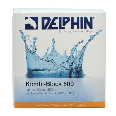 Chemoform Chlor Delphin Kombi Block 600g | Poolwasserpflege Tabs 3in1 Aktivchlor