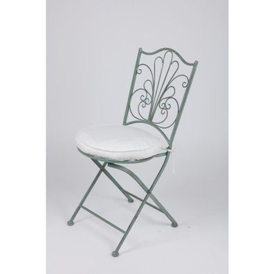 4x Auflage für Metall-Klappstuhl Sitzkissen elfenbein beige ø 39 x H 4cm