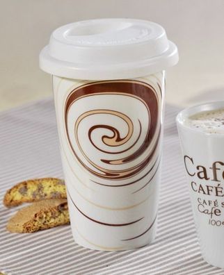 8x Coffee-to-go Becher "Swirl" Pappbecher, Kaffeetasse