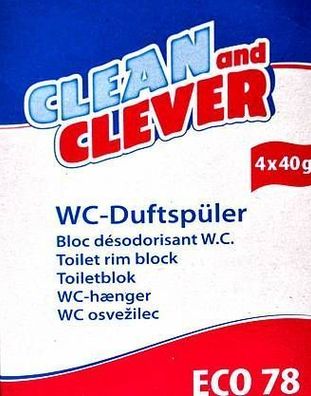 ECO78 WC-Duftspüler 4er Pack, CLEAN and CLEVER Citrusfrische