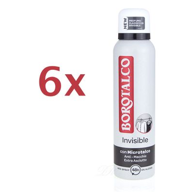 6x Borotalco Roberts deo Invisible Deodorant ANTI-FLECKEN 150 ml