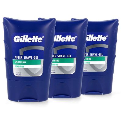 Gillette After Shave Gel für empfindliche Haut 3x 75ml