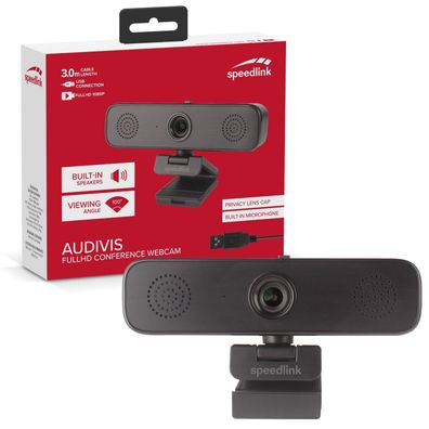 Speedlink Audivis Videokonferenz Webcam Lautsprecher + Mikrofon 1080p Full-HD