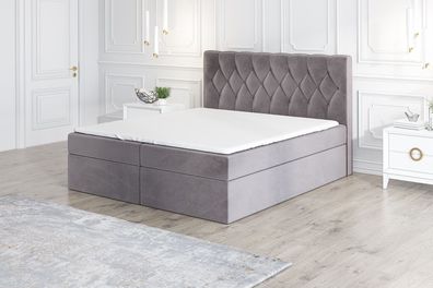 Boxspringbett EIRIK mit 2 Bettkästen und Topper, Schlafkomfort