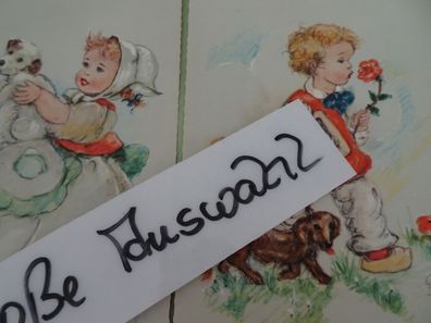 alte Postkarten AK obp Serie 401 Germany Erna Maison Namenstag Kinder & Tiere