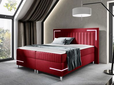 Boxspringbett Ralanto LED III Bett Modern Doppelbett mit Beleuchtung und Topper