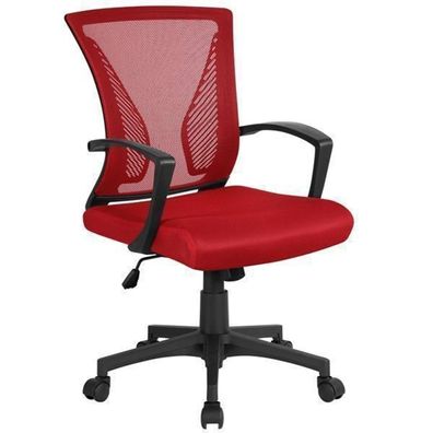 Bürostuhl ergonomischer Schreibtischstuhl Drehstuhl Chefsessel höhenverstellbar Rot