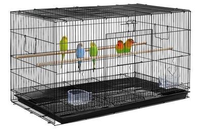 Stapelbarer Vogelkäfig Breiter Flugkäfig mit Sitzstangen für Papageien Sittiche