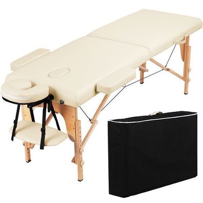 Mobile Massageliege Massagetisch 2 Zonen höhenverstellbar Tragebares Massagebett